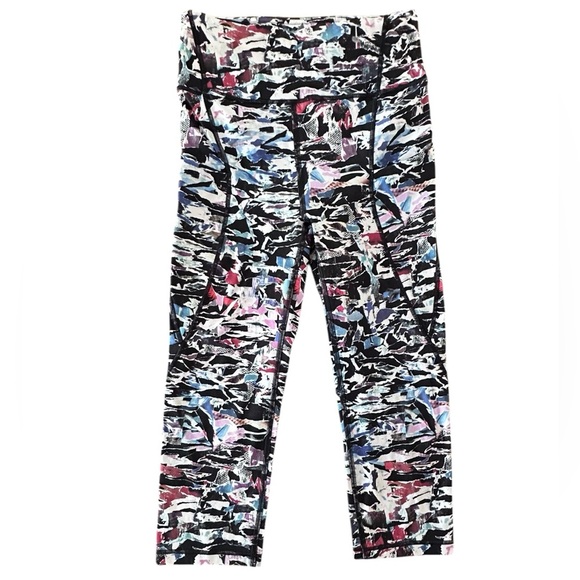 lululemon athletica Pants - Lululemon Break Free Crop 17” Leggings Culture Clash Starlight Black Size 4